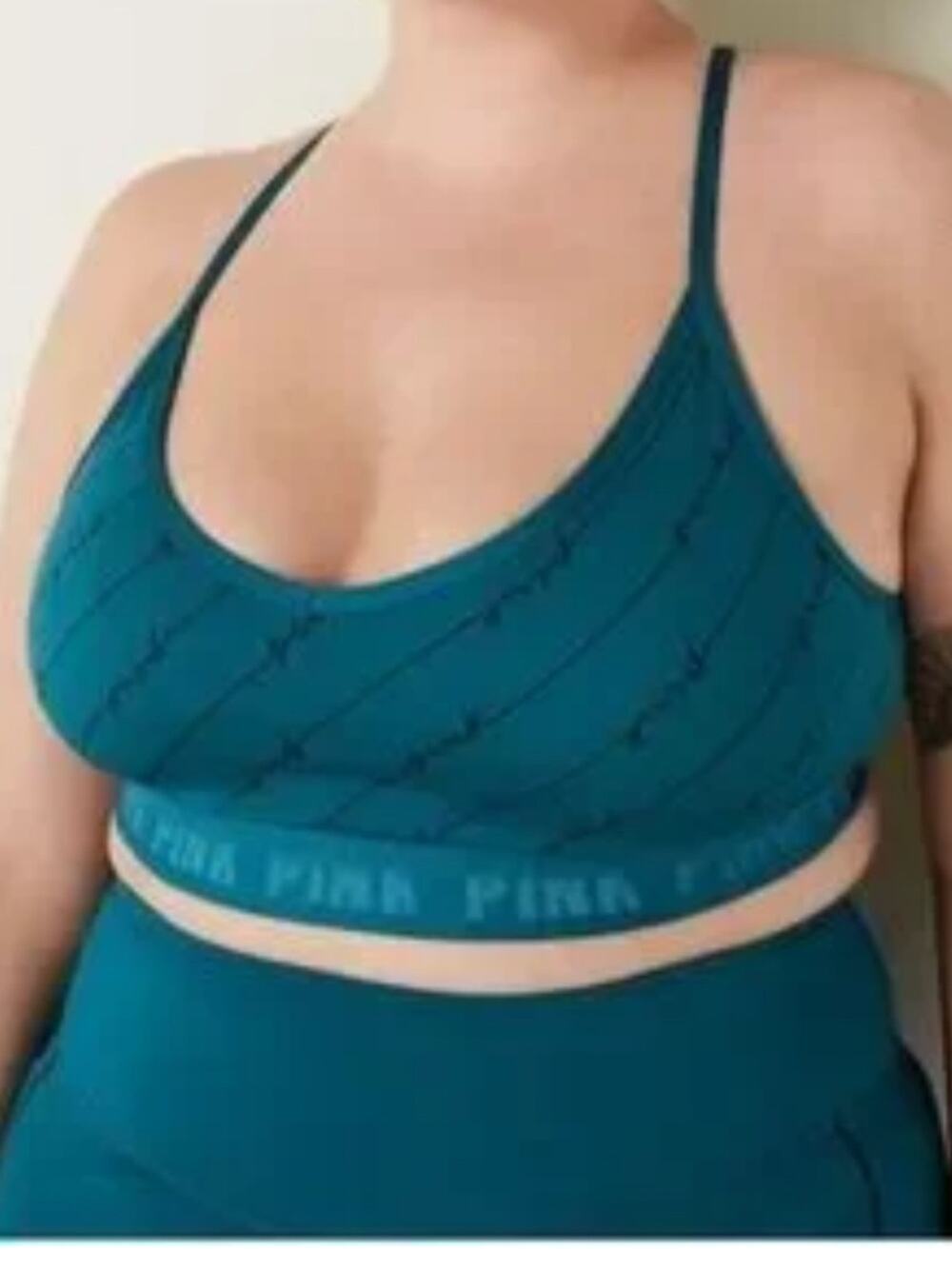 PINK Active Teal Scoop Seamless Sports Bralette
